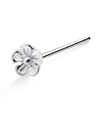 Flower Shaped Silver Straight Nose Stud NSKA-607